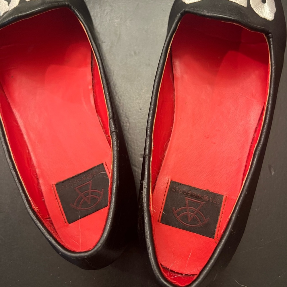 Strange Cvlt Cult Lydia SPOOKY Halloween Horror Gothic Punk Flats Shoes Size 6 - Picture 16 of 16